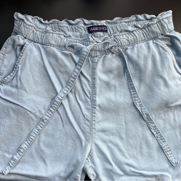 BLUE SPICE HIGH WAISTED PAPERBAG 100% LYOCELL JOGGERS SIZE XL CHAMBRAY - Picture 2 of 14